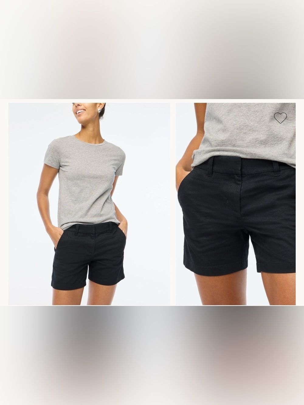 J crew 5" classic chino short nwt size 14 black